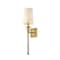 Z-Lite Mia 1 Light Wall Sconce, Rubbed Brass & Beige 805-1S-RB - alternate 1